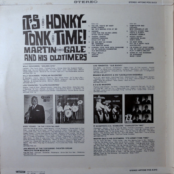 Martin Gale And His Oldtimers - It's Honky Tonk Time! (LP) Vinyl LP Vinyl Very Good (VG) <br> Hoes Good Plus (G+)