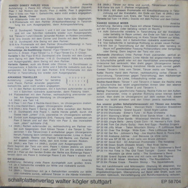 Hinkey Dinkey's - Square Dances Vinyl Singles EP Vinyl Very Good (VG) <br> Hoes Good Plus (G+)