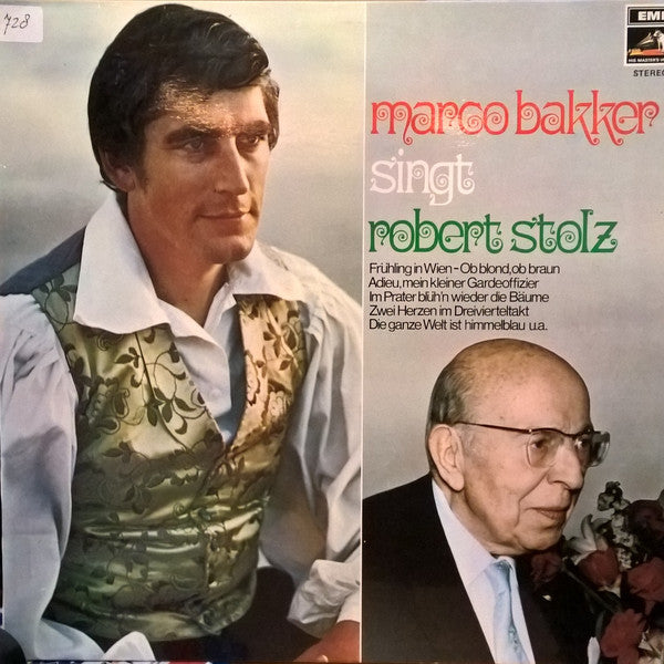 Marco Bakker - Singt Robert Stolz (LP) Vinyl LP Vinyl Very Good (VG) <br> Hoes Good Plus (G+)