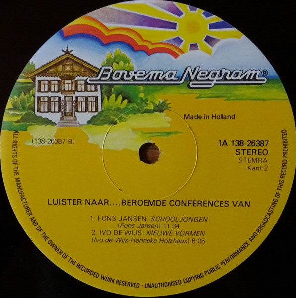 Various - Beroemde Conferences Van (LP) Vinyl LP