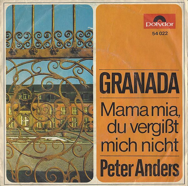Peter Anders - Granada Vinyl Singles Vinyl Very Good (VG) <br> Hoes Good Plus (G+)