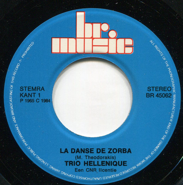 Trio Hellenique - La Danse De Zorba Vinyl Singles