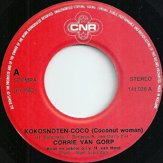 Corrie van Gorp - Kokosnoten-Coco 29681 Vinyl Singles Vinyl Zeer Goed / Hoesje Goed "VINYLSINGLES.NL"