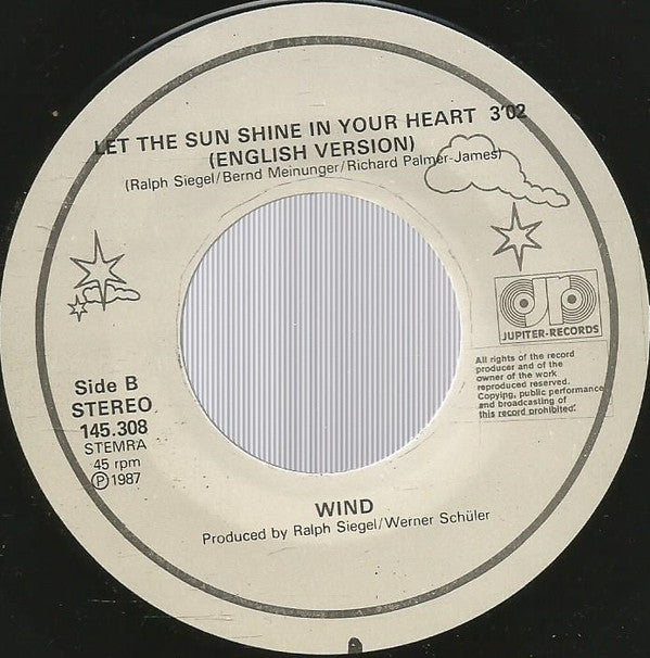 Wind - Let The Sun Shine In Your Heart 29452 Vinyl Singles Vinyl Very Good (VG) <br> Hoes Good Plus (G+)
