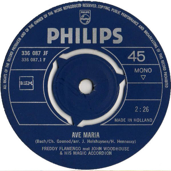Freddy Flamengo & John Woodhouse - Ave Maria Vinyl Singles