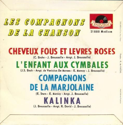 Compagnons De La Chanson - Cheveux Fous Et Lèvres Roses Vinyl Singles EP Vinyl Zeer Goed / Hoesje Goed "VINYLSINGLES.NL"