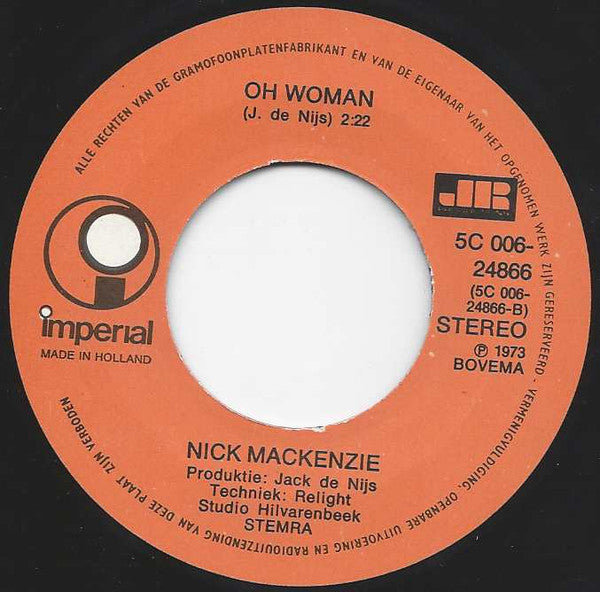 Nick MacKenzie - Juanita 43129 Vinyl Singles Vinyl Very Good (VG) <br> Hoes Good Plus (G+)