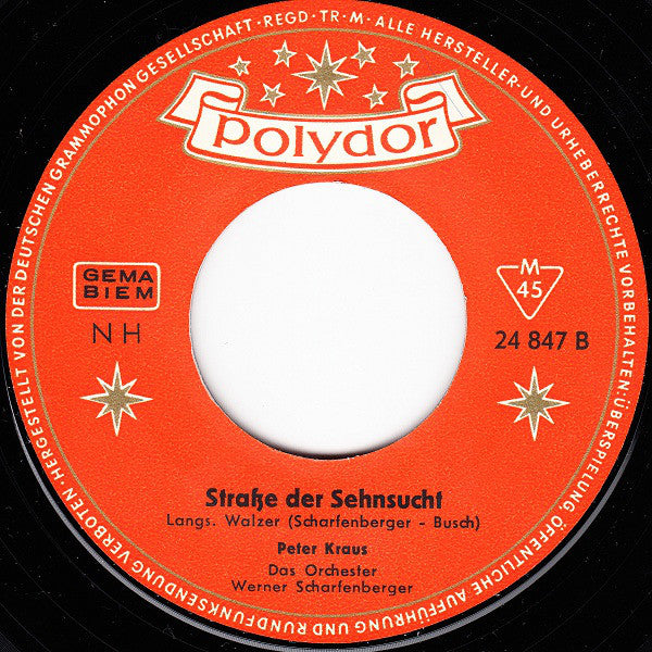 Peter Kraus - Sweety 30070 Vinyl Singles Vinyl Very Good (VG) <br> Hoes Generic