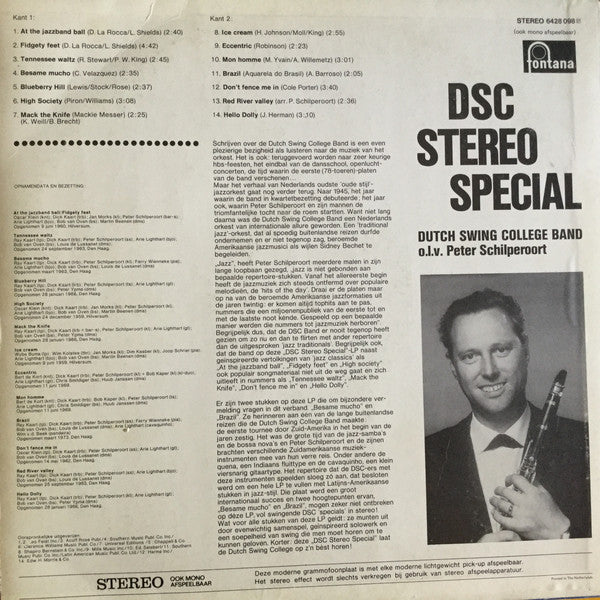 Dutch Swing College Band Leader Kees Schilperoort - DSC Stereo Special! (LP) Vinyl LP Vinyl Very Good (VG) <br> Hoes Good Plus (G+)