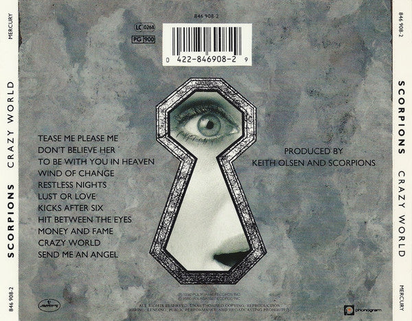 Scorpions - Crazy World (CD) Compact Disc Vinyl Very Good (VG) <br> Hoes Good Plus (G+)