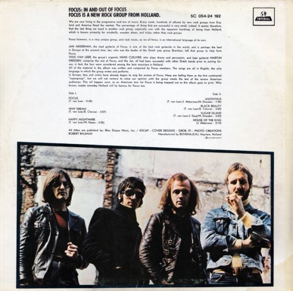 Focus - In And Out Of Focus (LP) Vinyl LP Vinyl Very Good (VG) <br> Hoes Good Plus (G+)
