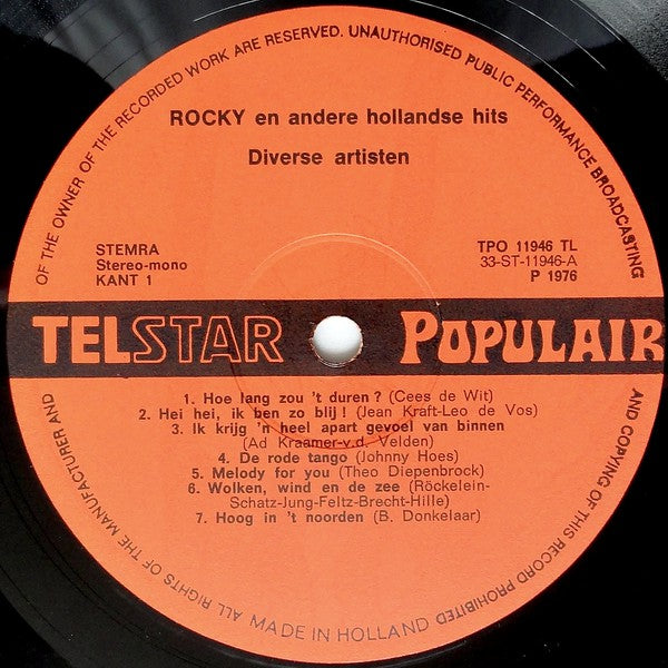 Various - Rocky En Andere Hollandse Hits (LP) (B-Keus) Vinyl LP