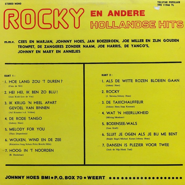 Various - Rocky En Andere Hollandse Hits (LP) (B-Keus) Vinyl LP