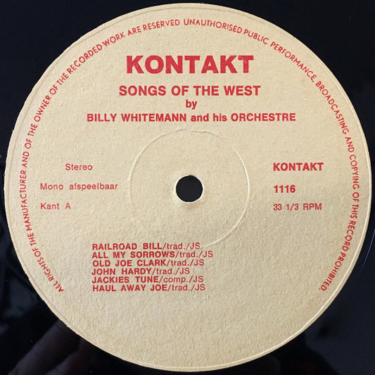Billy Whitemann And His Orchestra - Songs Of The West (LP)