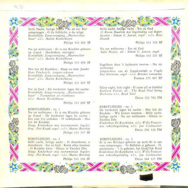 Kinderkoor De Karekieten - Kerstliedjes No. 1 Vinyl Singles Vinyl Very Good (VG) <br> Hoes Good Plus (G+)