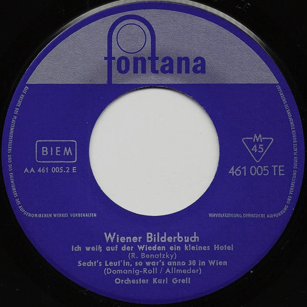Karl Grell Und Sein Orchester - Wiener Bilderbuch Vinyl Singles EP Vinyl Very Good (VG) <br> Hoes Good Plus (G+)
