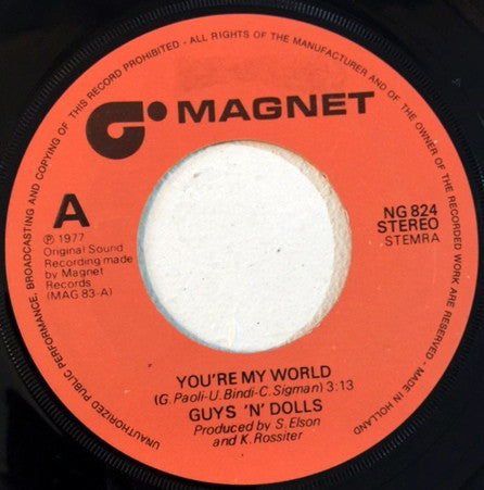 Guys 'N' Dolls - You're My World 08631 12831 12237 16167 24999 Vinyl Singles VINYLSINGLES.NL