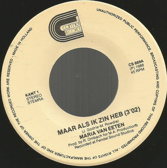 Maria Van Eeten - Maar Als Ik Zin Heb