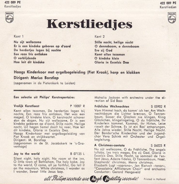 Haags Kinderkoor - Kerstliedjes Vinyl Singles EP Vinyl Very Good (VG) <br> Hoes Good Plus (G+)