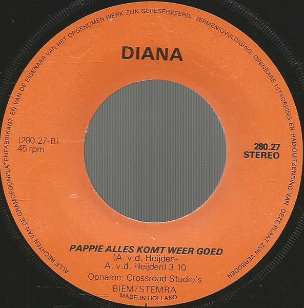 Diana - Want In M'n Hartje Klein Vinyl Singles