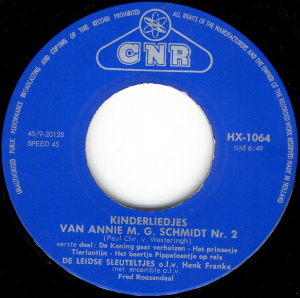 Leidse Sleuteltjes - Kinderliedjes Van Annie M.G. Schmidt (Deel II) Vinyl Singles EP