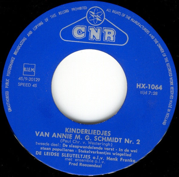 Leidse Sleuteltjes - Kinderliedjes Van Annie M.G. Schmidt (Deel II) Vinyl Singles EP Vinyl Zeer Goed / Hoesje Goed "VINYLSINGLES.NL"