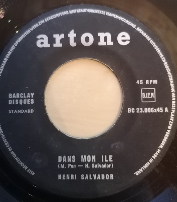 Henri Salvador - Dans Mon Ile Vinyl Singles Vinyl Very Good (VG) <br> Hoes Good Plus (G+)