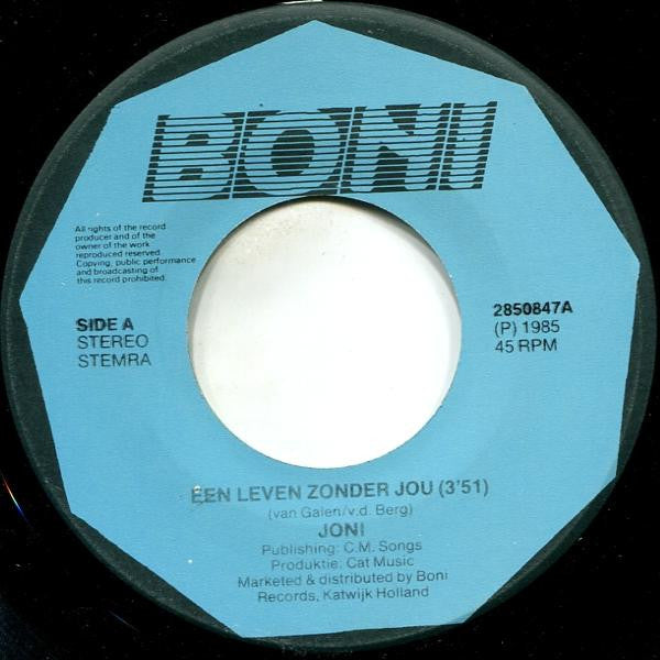 Jony - Een Leven Zonder Jou Vinyl Singles