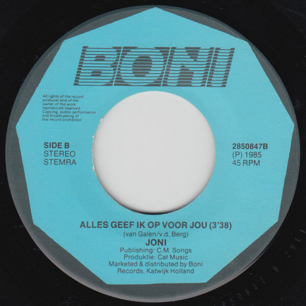 Jony - Een Leven Zonder Jou Vinyl Singles
