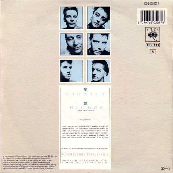 Deacon Blue - Dignity Vinyl Singles Vinyl Very Good (VG) <br> Hoes Good Plus (G+)