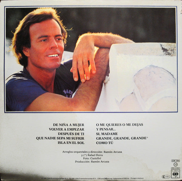 Julio Iglesias - De Nina A Mujer (LP) Vinyl LP Vinyl Very Good (VG) <br> Hoes Good Plus (G+)