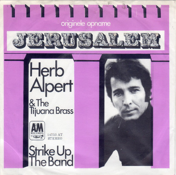 Herb Alpert & The Tijuana Brass - Jerusalem Vinyl Singles Vinyl (VG) <br> Hoes (G+)
