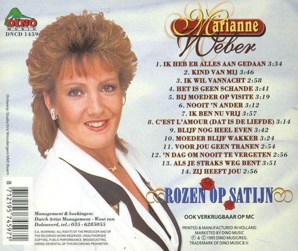 Marianne Weber - Rozen Op Satijn (CD) Compact Disc Vinyl Very Good (VG) <br> Hoes Good Plus (G+)