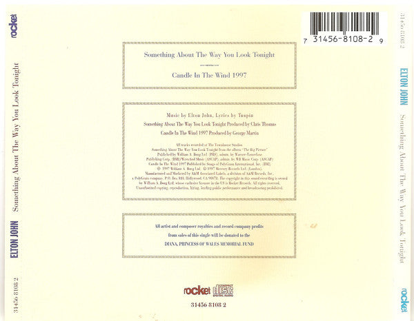 Elton John - Candle In The Wind (CD) Compact Disc Vinyl Very Good (VG) <br> Hoes Good Plus (G+)