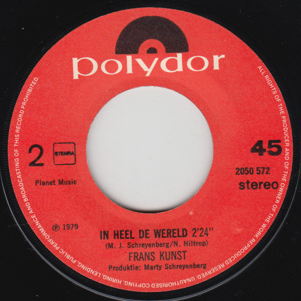 Frans Kunst - Een Woning Op Vier Wielen 24695 Vinyl Singles Vinyl Very Good (VG) <br> Hoes Generic