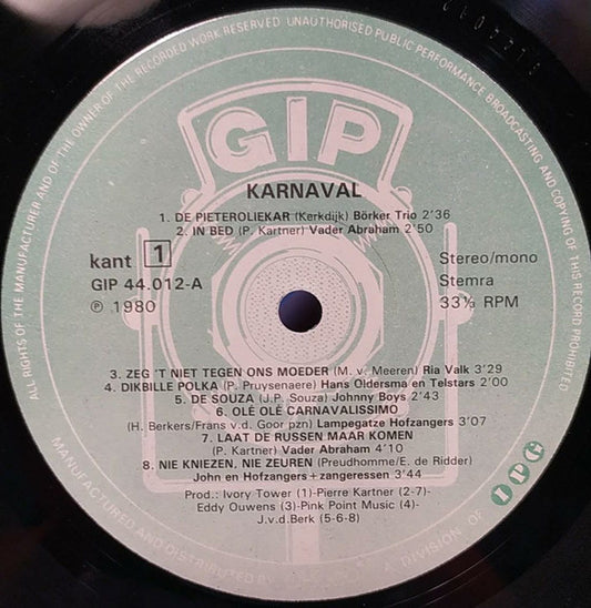 Various - Carnaval (LP) Vinyl LP Vinyl Zeer Goed / Hoesje Goed "VINYLSINGLES.NL"