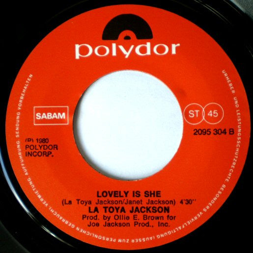 La Toya Jackson - If You Feel The Funk Vinyl Singles Vinyl Very Good (VG) <br> Hoes Good Plus (G+)