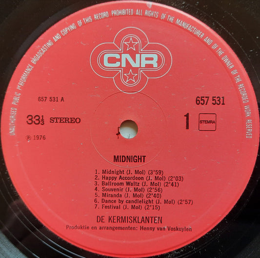 Kermisklanten - Midnight (LP) Vinyl LP Vinyl Zeer Goed / Hoesje Goed "VINYLSINGLES.NL"