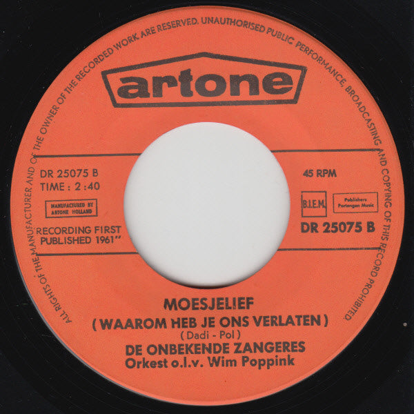 Onbekende Zangeres - Als Ik In Je Ogen Kijk Vinyl Singles Vinyl (VG) <br> Hoes Generic