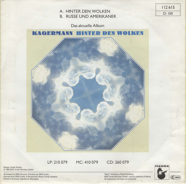 Thomas Kagermann - Hinter Den Wolken Vinyl Singles Vinyl Very Good (VG) <br> Hoes Good Plus (G+)