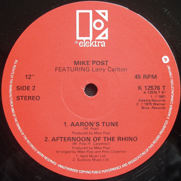 Mike Post Featuring Larry Carlton - The Theme From Hill Street Blues Vinyl Singles Vinyl Very Good (VG) <br> Hoes Good Plus (G+)