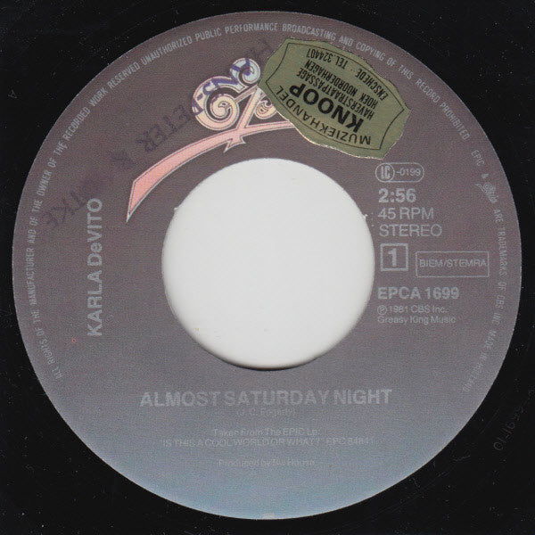 Karla DeVito - Almost Saturday Night Vinyl Singles