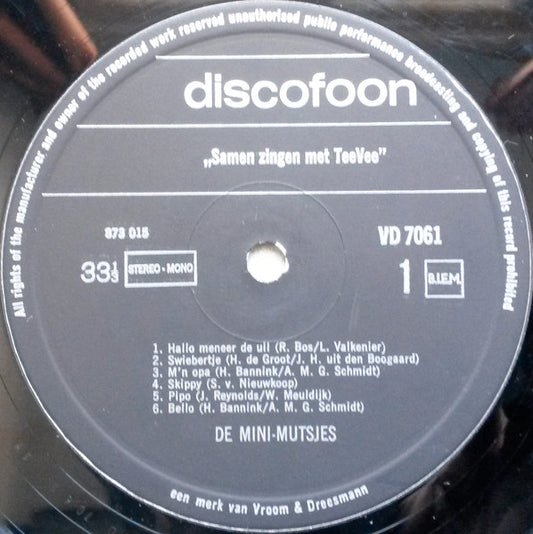 Radio-Kinderkoor De Mini-Mutsjes - Samen Zingen Met TV (LP) Vinyl LP Vinyl Zeer Goed / Hoesje Goed "VINYLSINGLES.NL"