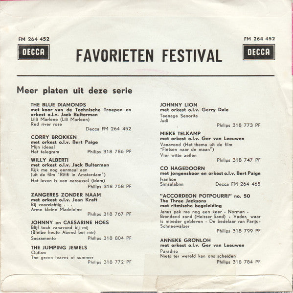 Blue Diamonds Met Soldier's Choir Of Technical Troops - Lilli Marlene (Lili Marleen) Vinyl Singles Vinyl Very Good (VG) <br> Hoes Good Plus (G+)