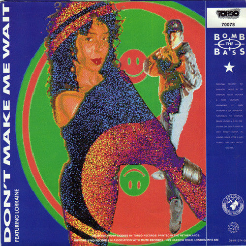 Bomb The Bass - Don't Make Me Wait Vinyl Singles Vinyl Very Good (VG) <br> Hoes Good Plus (G+)