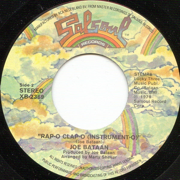 Joe Bataan - Rap-O Clap-O 38751 Vinyl Singles Vinyl Very Good (VG) <br> Hoes Good Plus (G+)