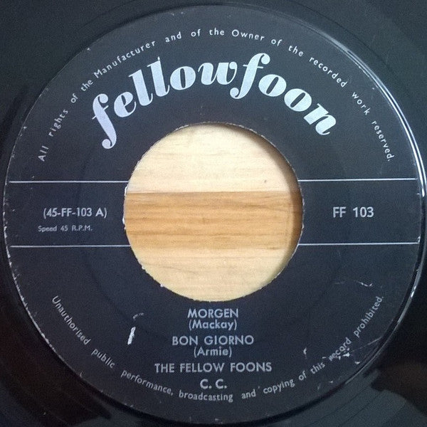 Fellow Foons - Morgen (B-Keus) Vinyl Singles Vinyl Very Good (VG) <br> Hoes Generic