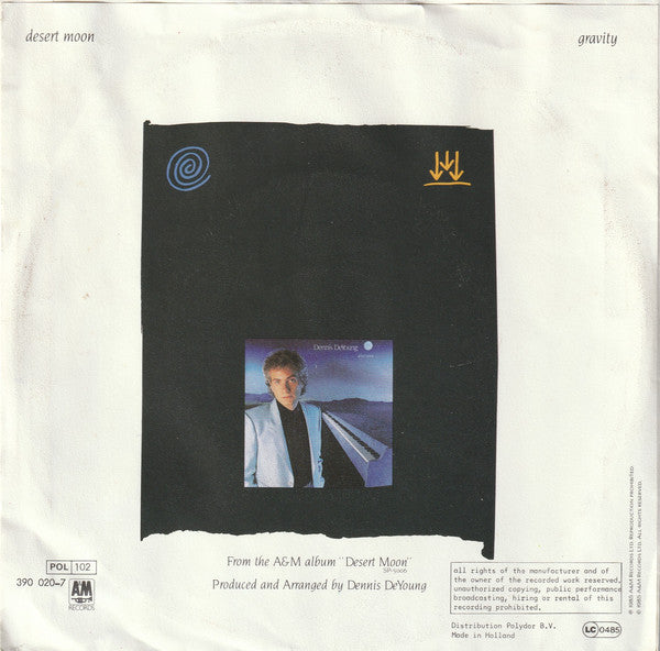 Dennis De Young - Desert Moon 17507 Vinyl Singles Vinyl Very Good (VG) <br> Hoes Good Plus (G+)