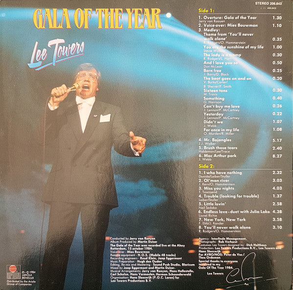 Lee Towers - Gala Of The Year (LP) Vinyl LP Vinyl Very Good (VG) <br> Hoes Good Plus (G+)