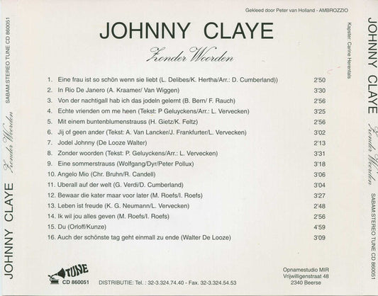Johnny Claye - Zonder Woorden (CD)